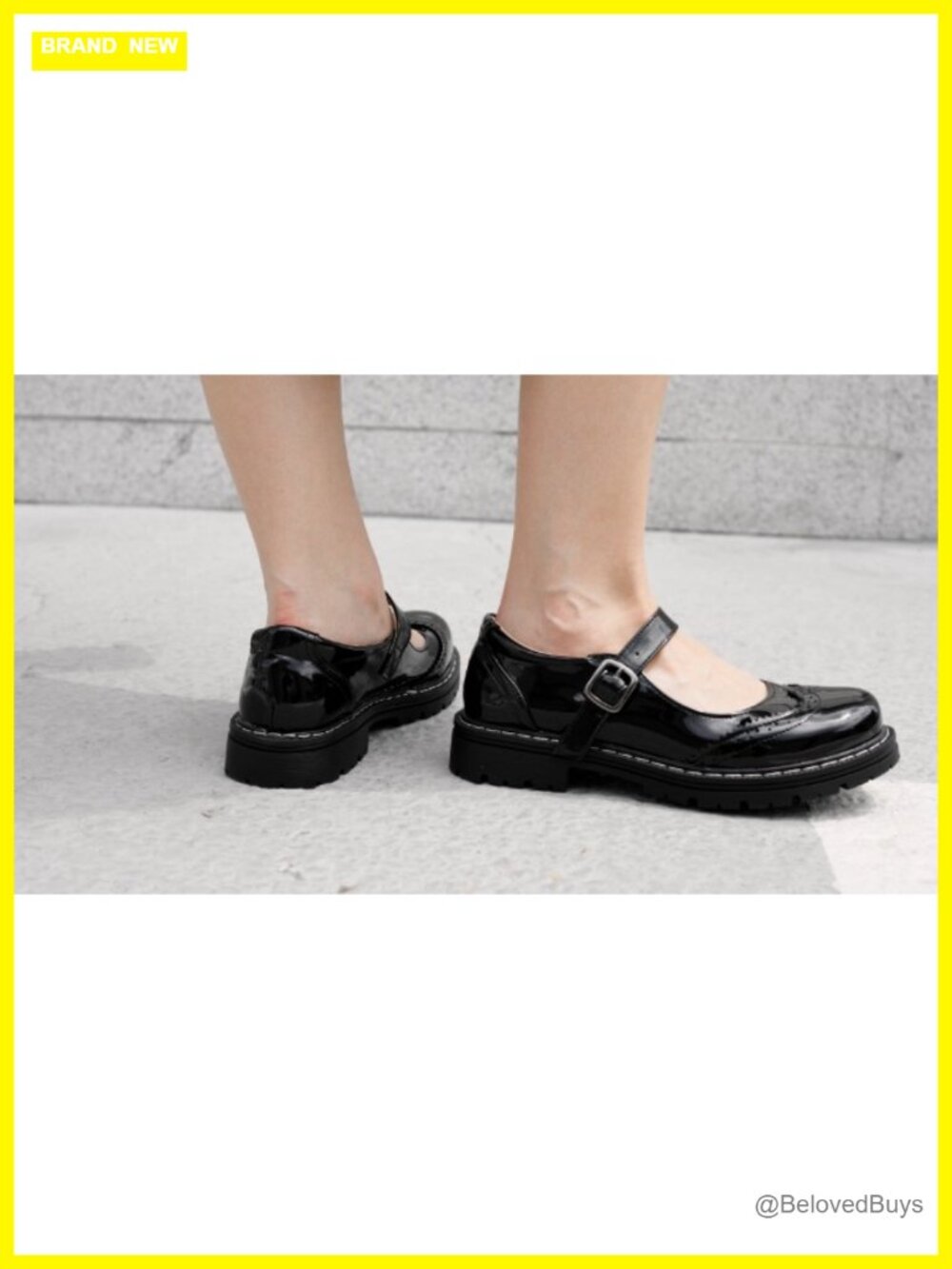 Gothic Mary Jane Oxford Shoes - Ankle Tie, Platform Heel, Round Toe - Picture 6 of 6